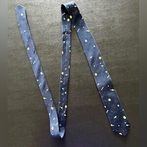 J Crew Navy Space Print Skinny Tie